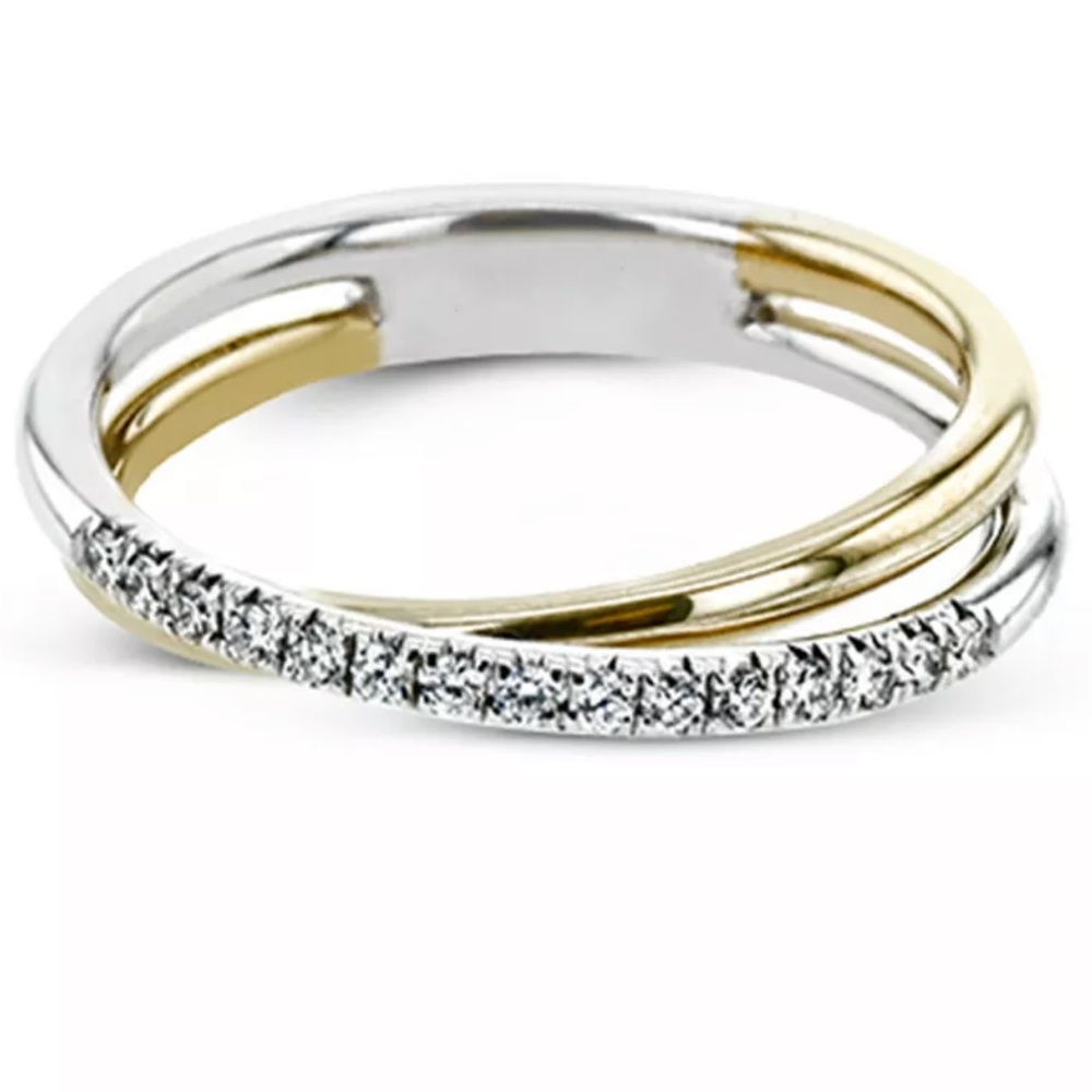 Two Tone .925 Sterling Silver Ring - Picture 1 of 2